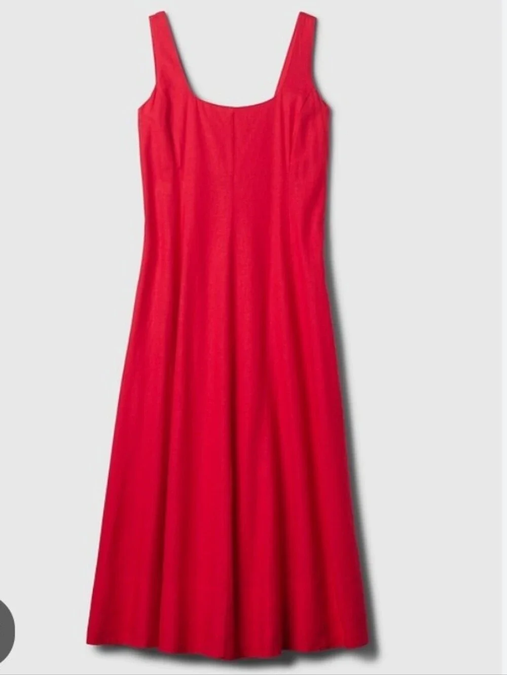 red linen dress gap Linen-Blend Drop-Waist Mini Dress
